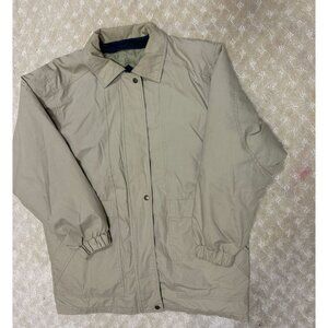 London Fog Jacket Men's XL Beige Full Zip Windbreaker Golf Coat Regular